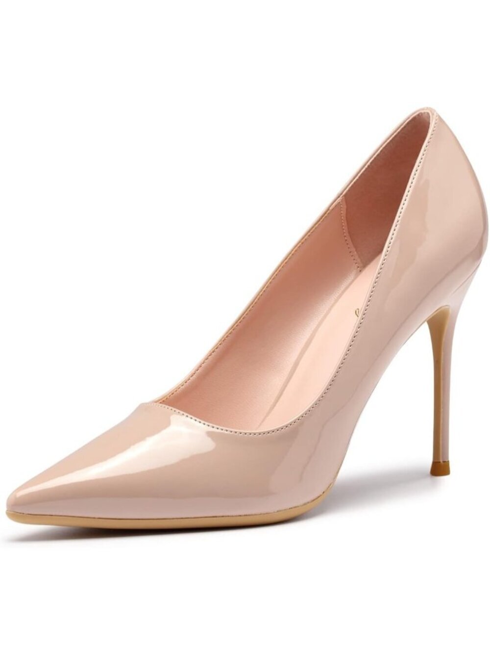 Women's Pointed Toe Slip On Nude Stilettos Party Wedding Pumps Basic Shoes